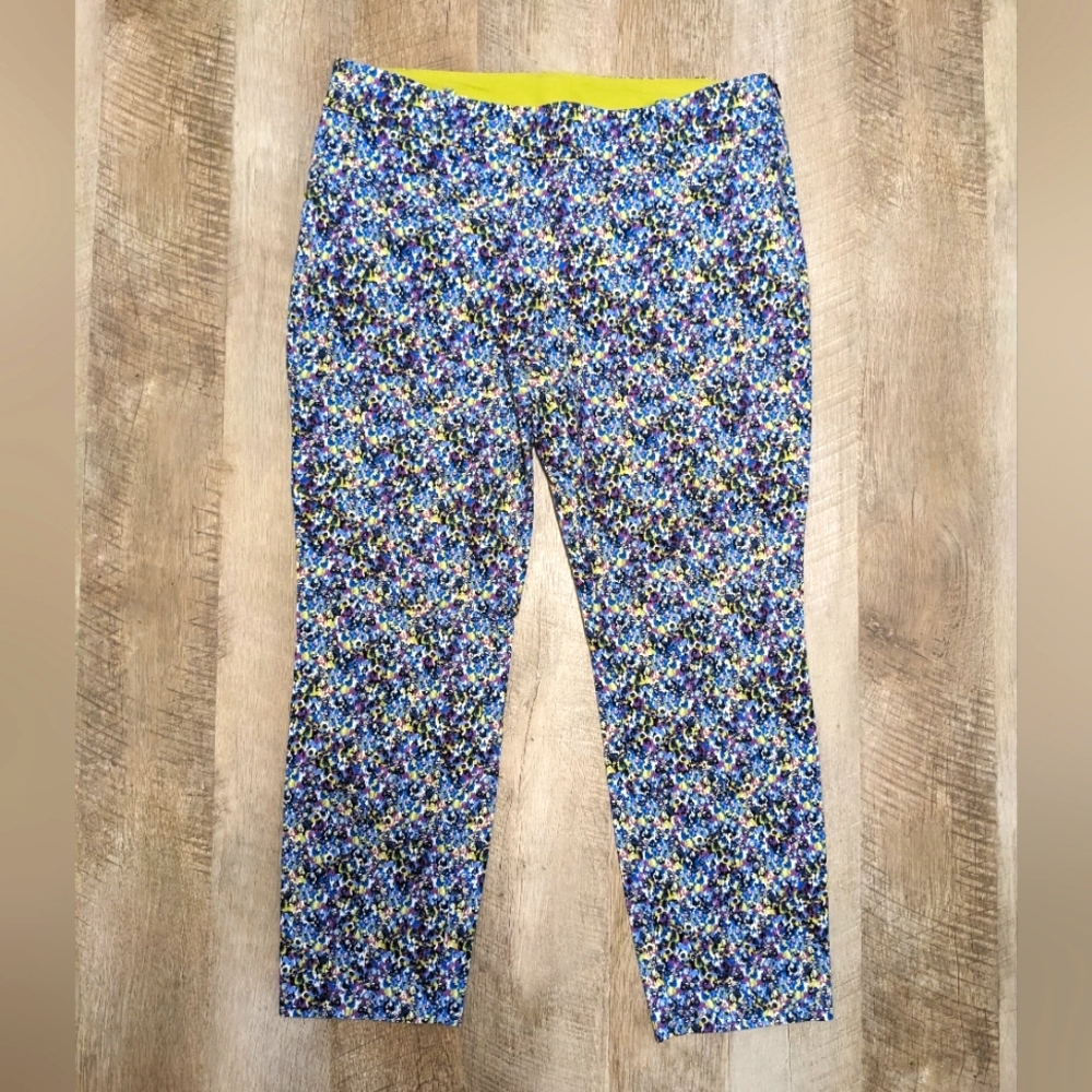 Ann Taylor Chelsea Crop Pants Floral Print Women's Size 10 Multicolor